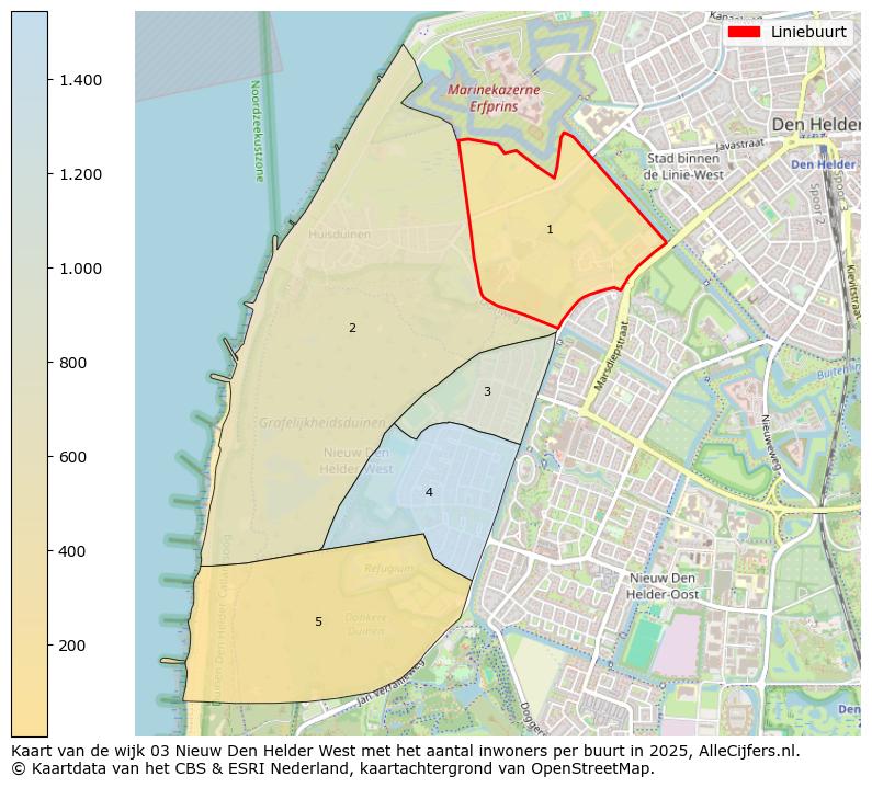 Afbeelding van de Liniebuurt op de kaart.