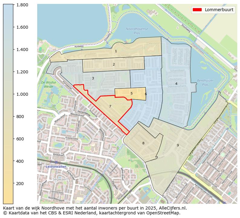 Afbeelding van de Lommerbuurt op de kaart.