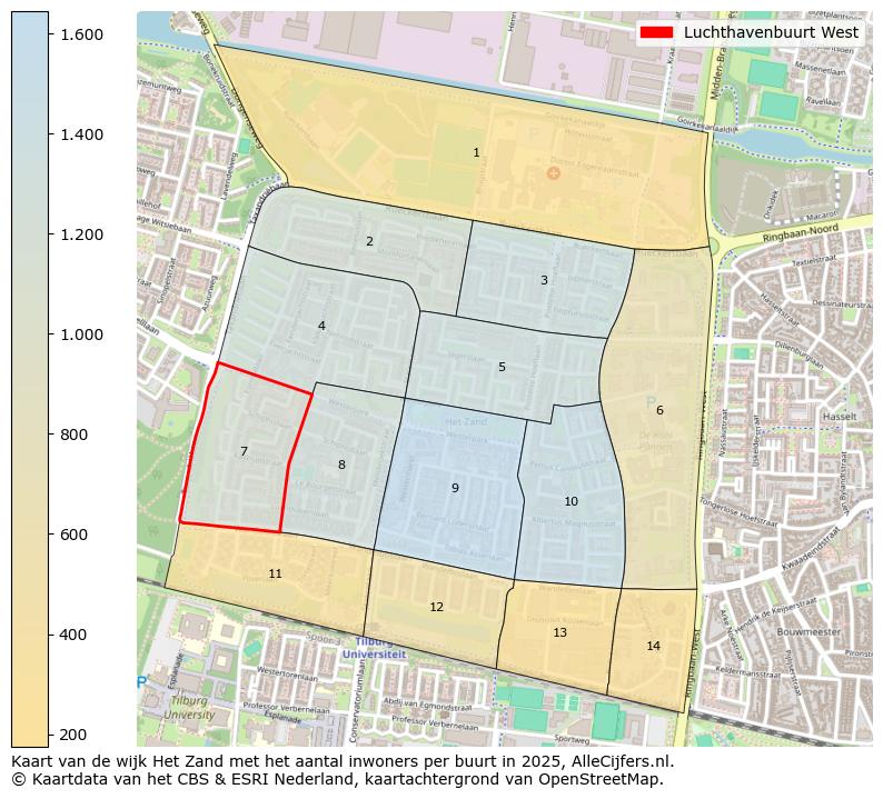 Afbeelding van de Luchthavenbuurt West op de kaart.