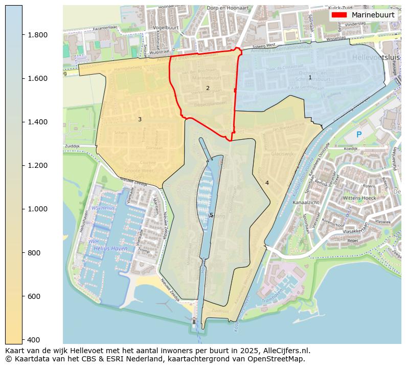 Afbeelding van de Marinebuurt op de kaart.