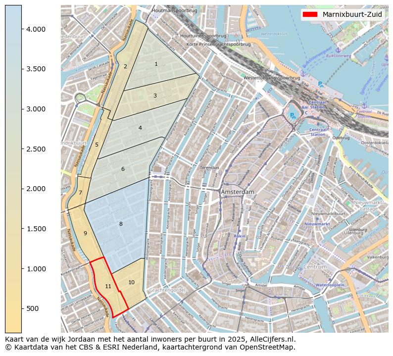 Afbeelding van de Marnixbuurt-Zuid op de kaart.