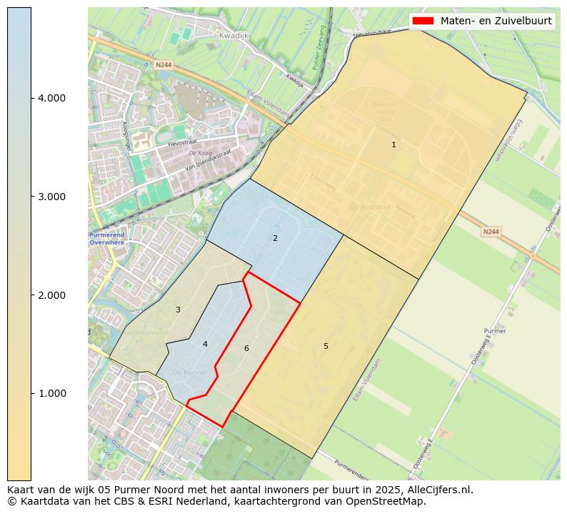Afbeelding van de Maten- en Zuivelbuurt op de kaart.