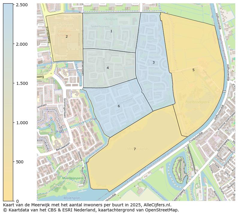 Afbeelding van de Meerwijk op de kaart.