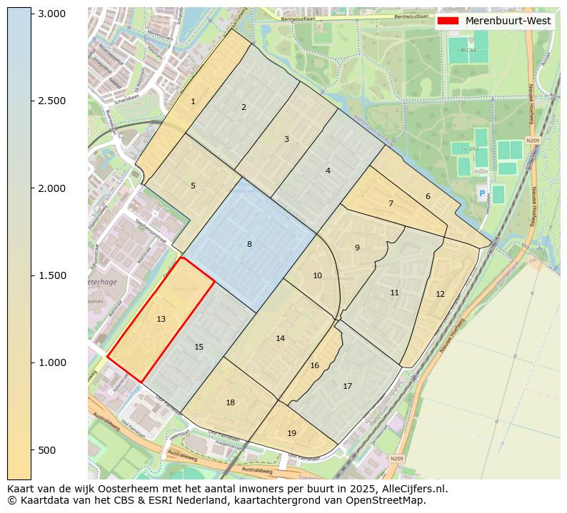 Afbeelding van de Merenbuurt-West op de kaart.
