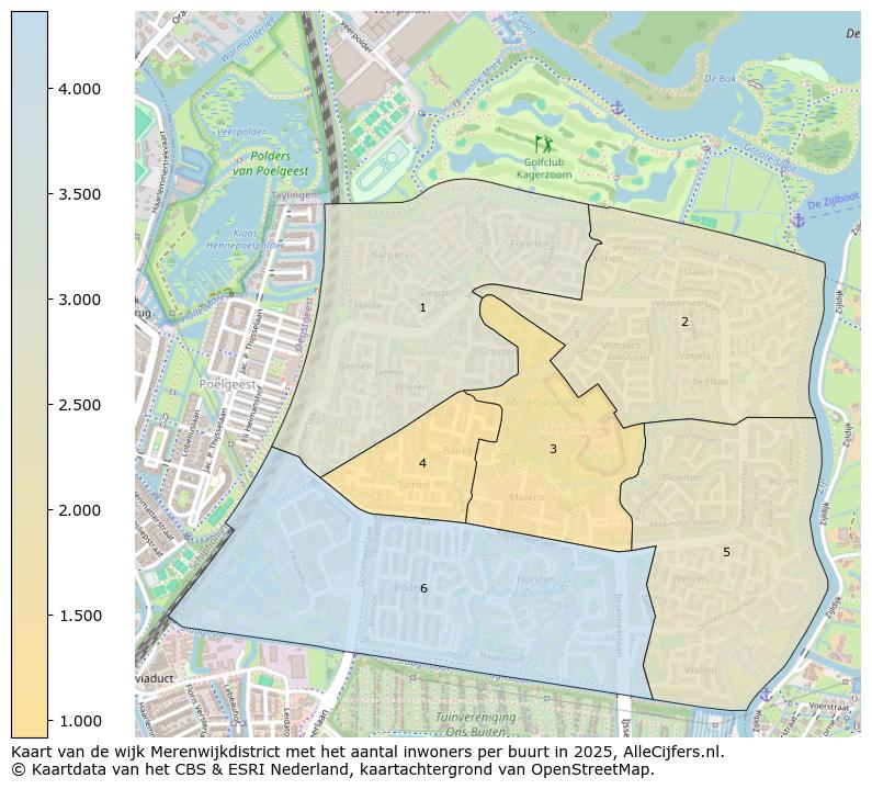 Afbeelding van de wijk Merenwijkdistrict op de kaart.