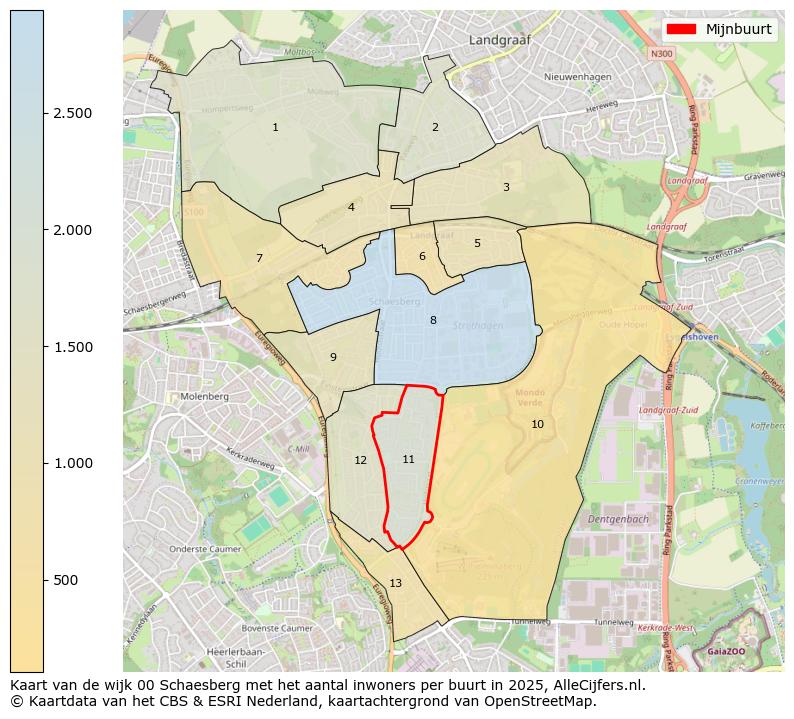 Afbeelding van de Mijnbuurt op de kaart.