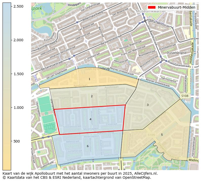 Afbeelding van de Minervabuurt-Midden op de kaart.