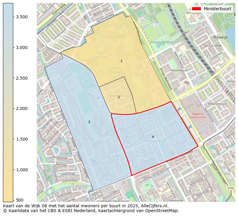 Afbeelding van de Ministerbuurt op de kaart.
