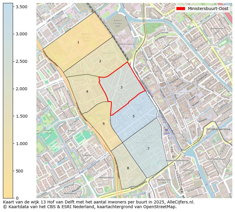 Afbeelding van de Ministersbuurt-Oost op de kaart.