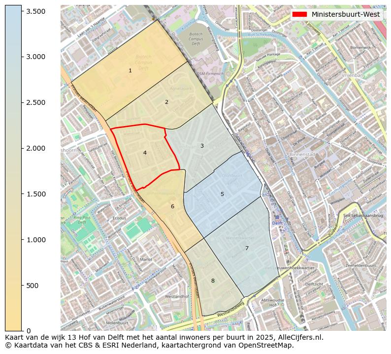 Afbeelding van de Ministersbuurt-West op de kaart.