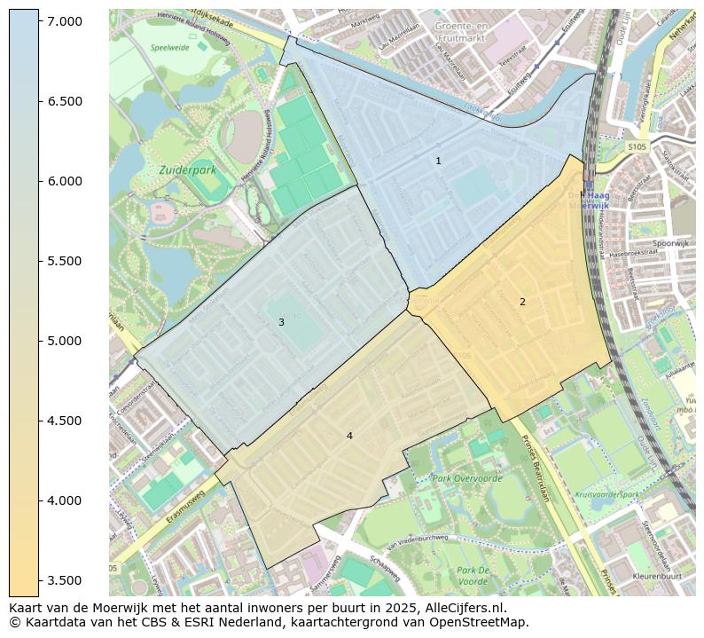 Afbeelding van de Moerwijk op de kaart.