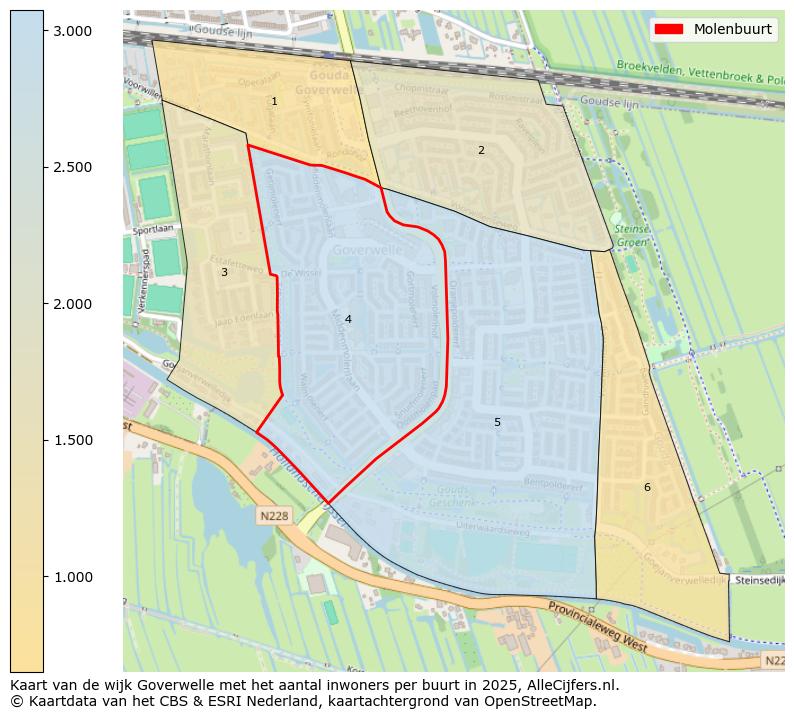 Afbeelding van de Molenbuurt op de kaart.
