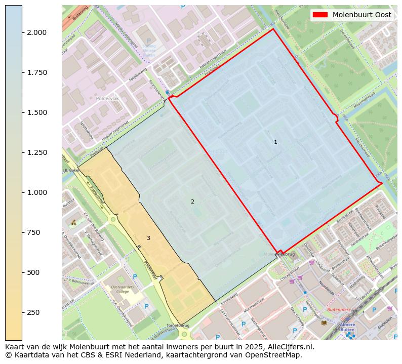 Afbeelding van de Molenbuurt Oost op de kaart.
