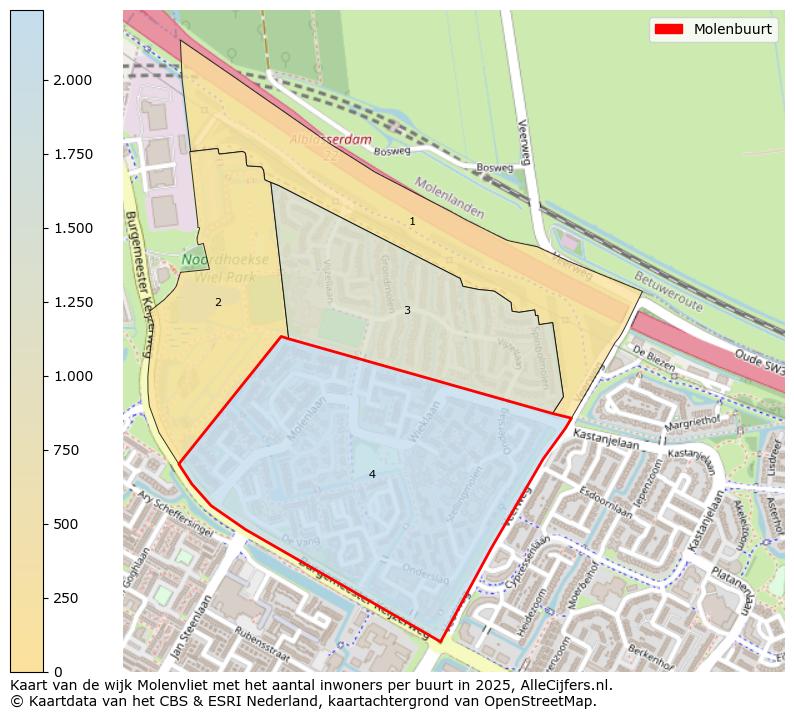 Afbeelding van de Molenbuurt op de kaart.