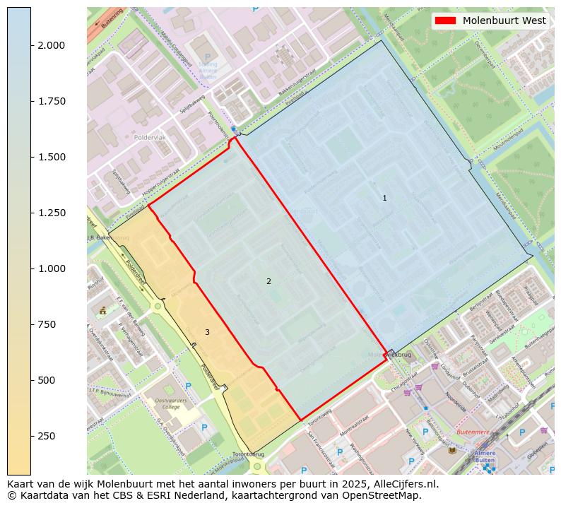 Afbeelding van de Molenbuurt West op de kaart.