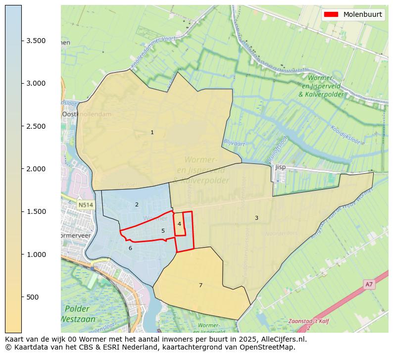 Afbeelding van de Molenbuurt op de kaart.