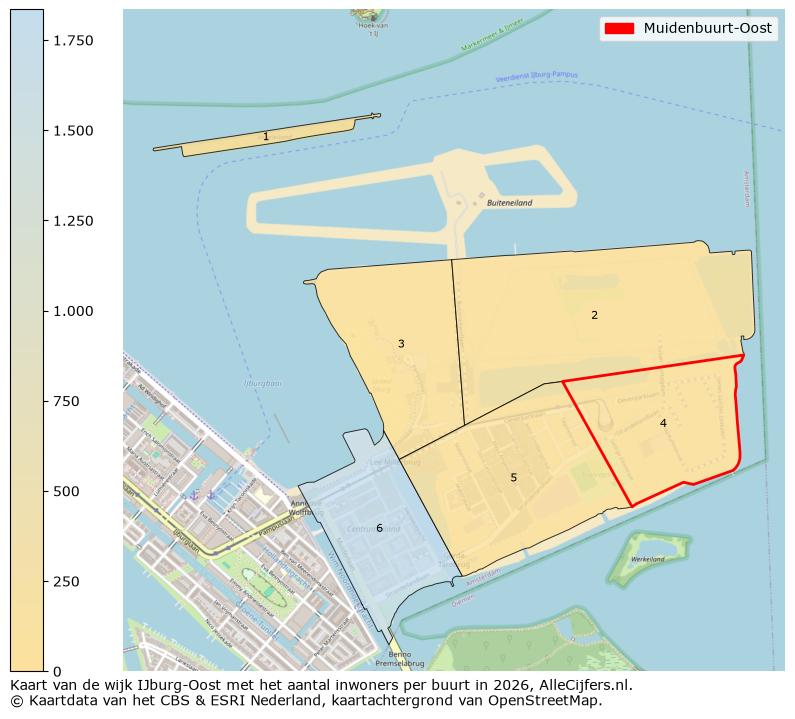 Afbeelding van de Muidenbuurt-Oost op de kaart.
