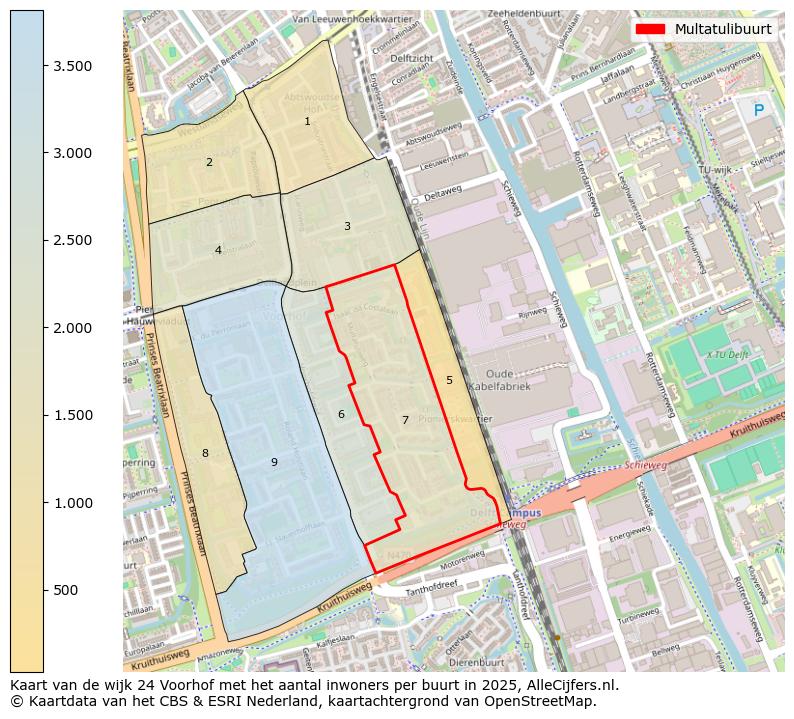 Afbeelding van de Multatulibuurt op de kaart.