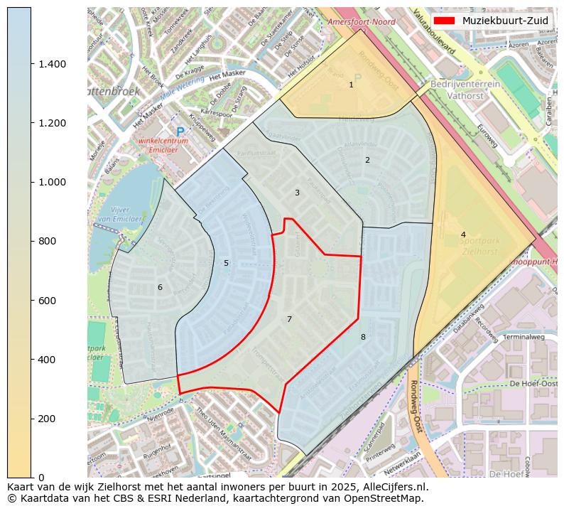 Afbeelding van de Muziekbuurt-Zuid op de kaart.