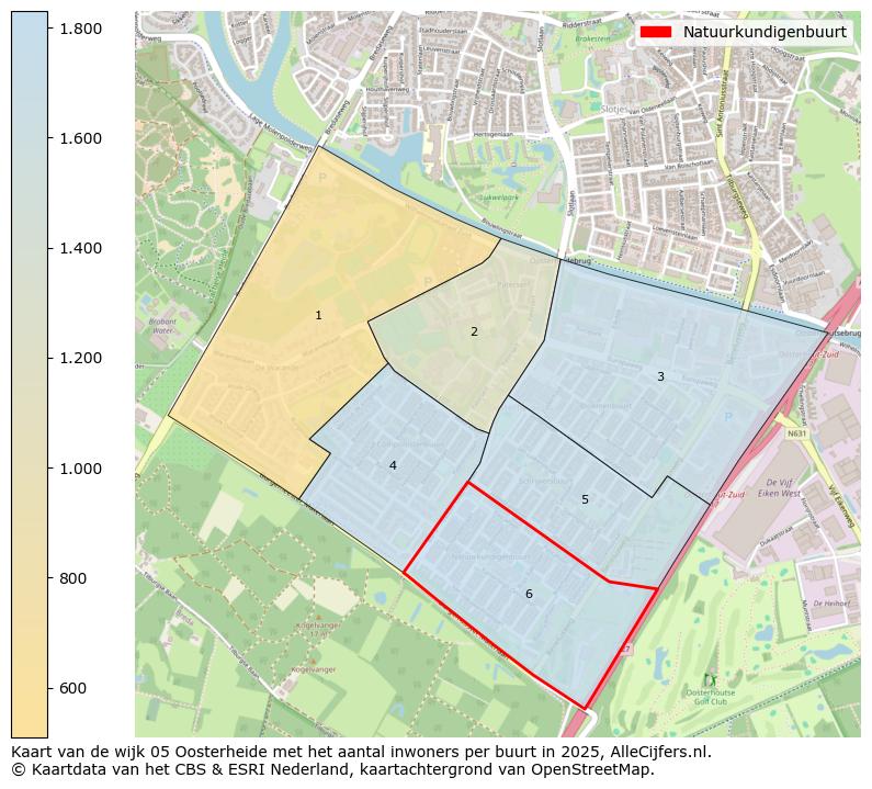 Afbeelding van de Natuurkundigenbuurt op de kaart.