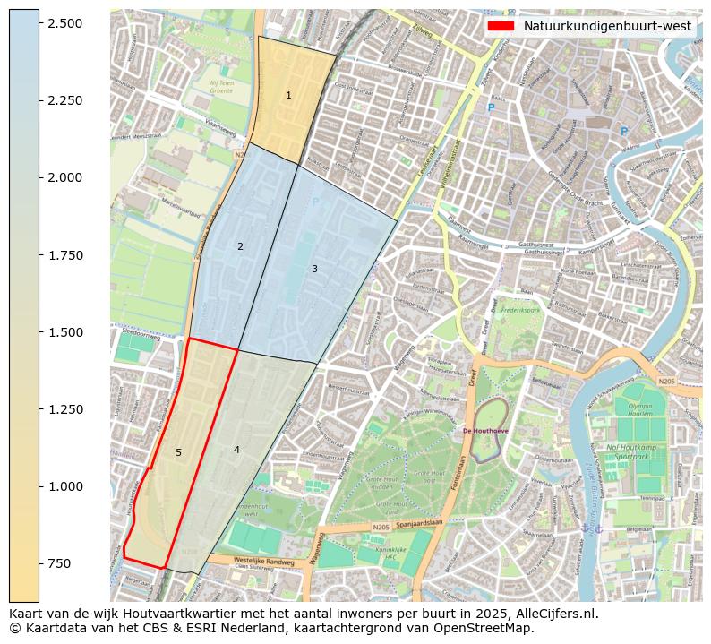 Afbeelding van de Natuurkundigenbuurt-west op de kaart.