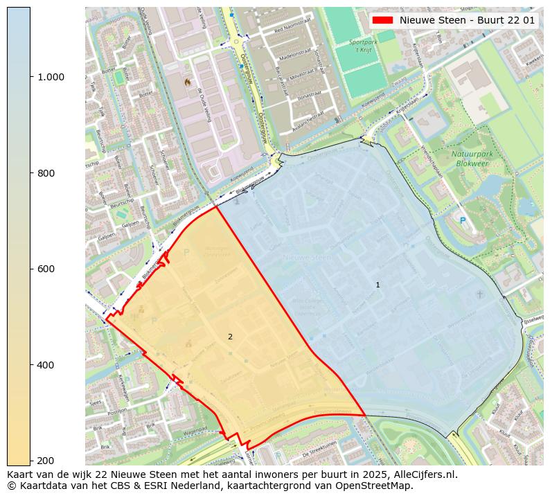 Afbeelding van de Nieuwe Steen - Buurt 22 01 op de kaart.