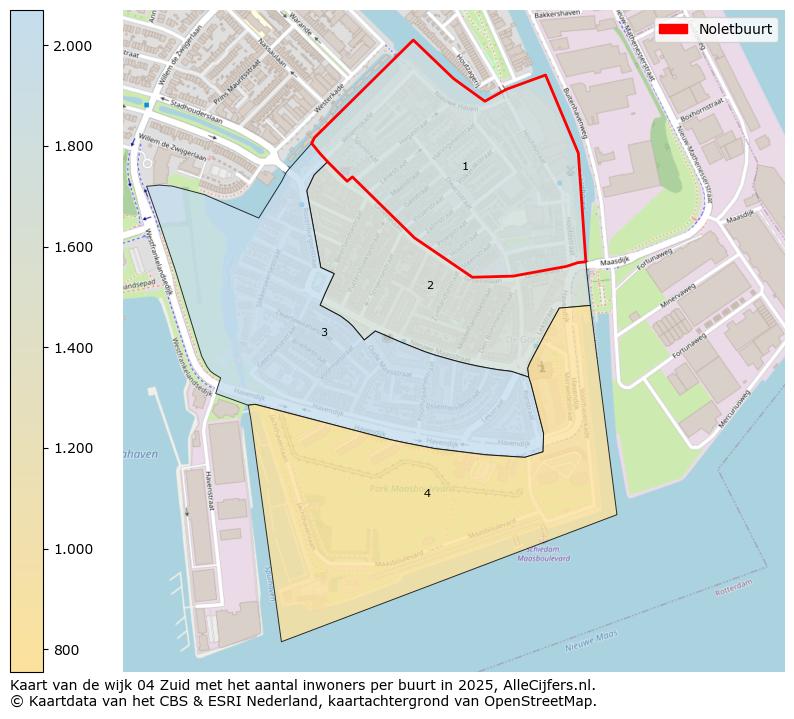 Afbeelding van de Noletbuurt op de kaart.