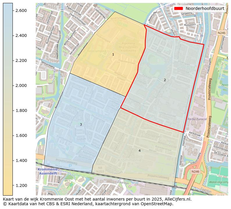 Afbeelding van de Noorderhoofdbuurt op de kaart.