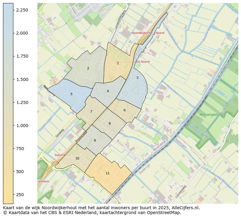Afbeelding van de wijk Noordwijkerhout op de kaart.
