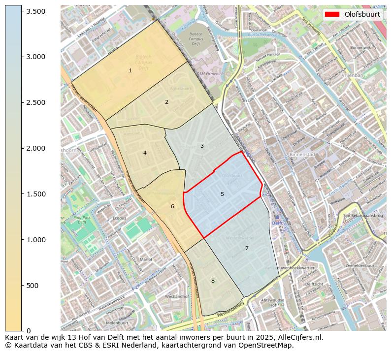 Afbeelding van de Olofsbuurt op de kaart.