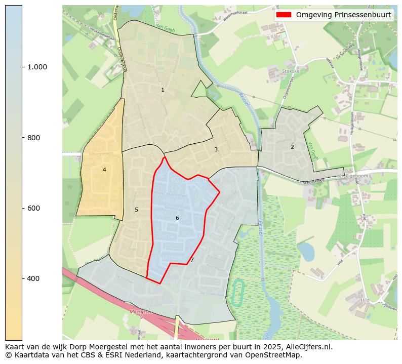 Afbeelding van de Omgeving Prinsessenbuurt op de kaart.