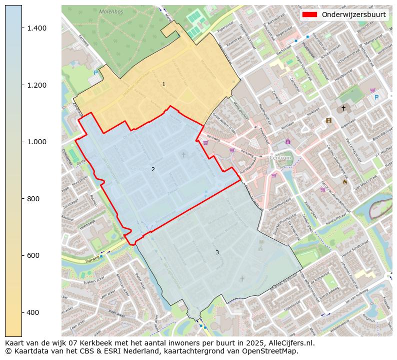 Afbeelding van de Onderwijzersbuurt op de kaart.