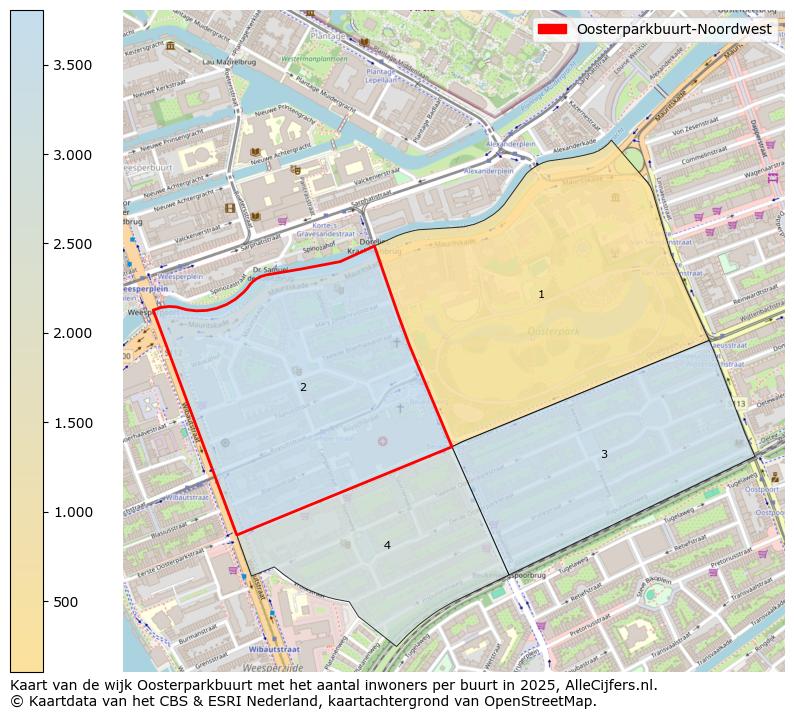 Afbeelding van de Oosterparkbuurt-Noordwest op de kaart.