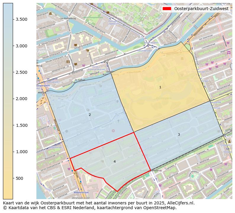 Afbeelding van de Oosterparkbuurt-Zuidwest op de kaart.