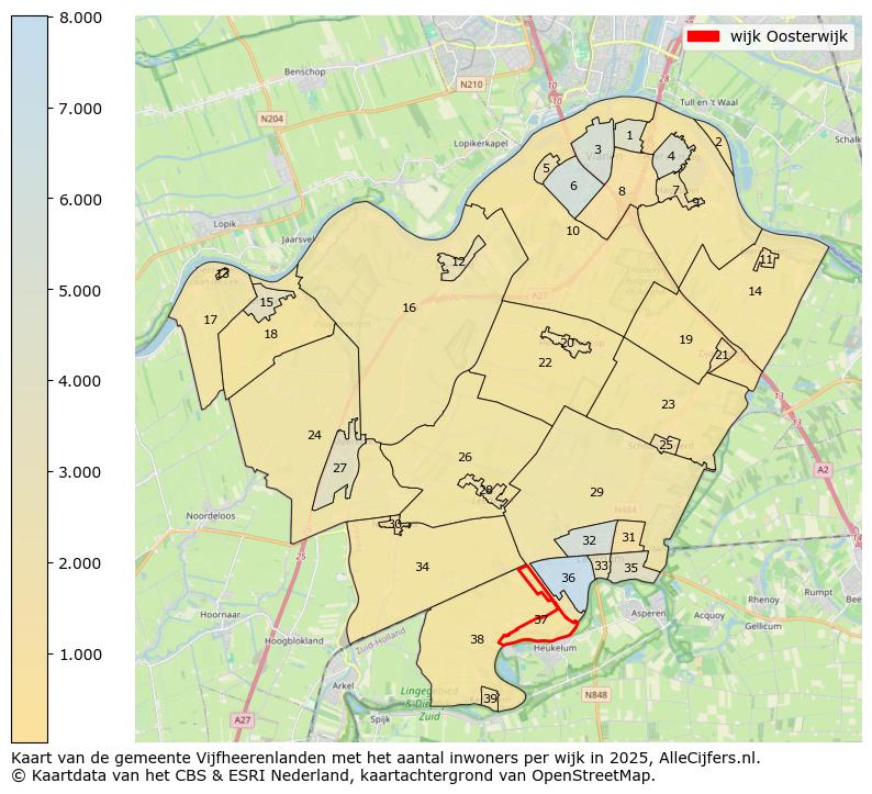 Afbeelding van de wijk Oosterwijk op de kaart.