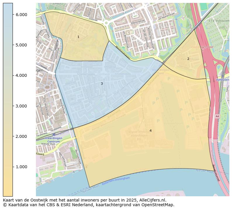 Afbeelding van de Oostwijk op de kaart.
