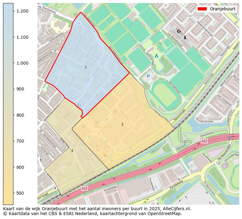 Afbeelding van de Oranjebuurt op de kaart.