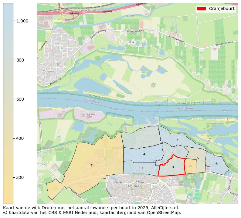 Afbeelding van de Oranjebuurt op de kaart.