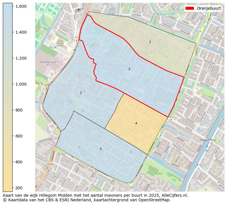 Afbeelding van de Oranjebuurt op de kaart.