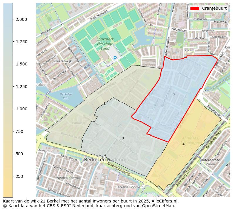 Afbeelding van de Oranjebuurt op de kaart.