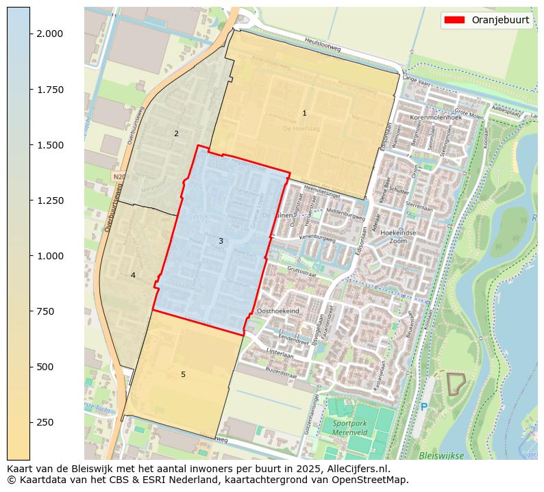 Afbeelding van de Oranjebuurt op de kaart.