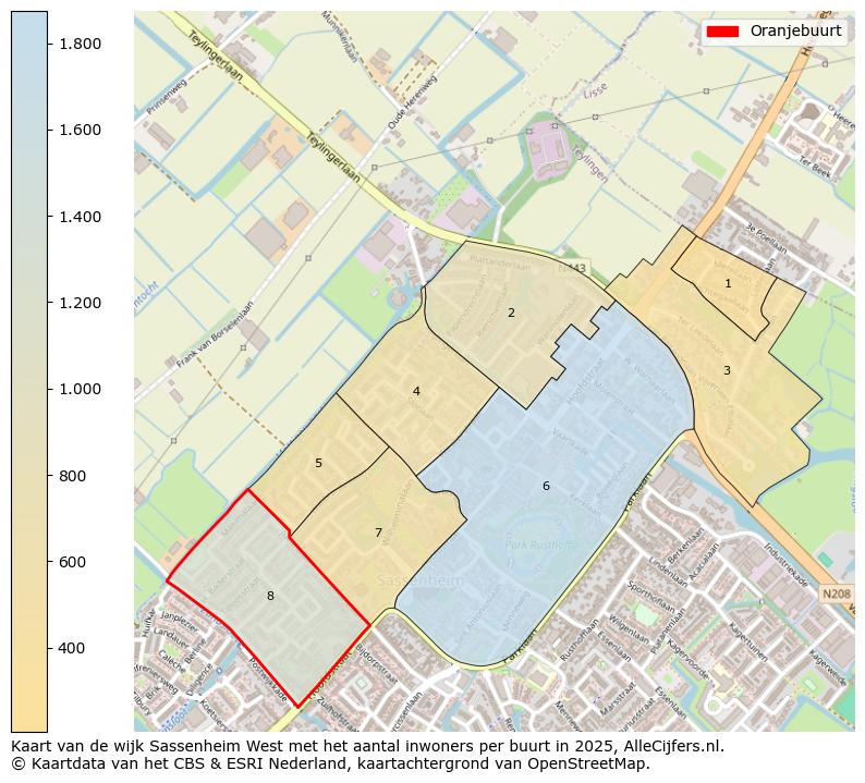 Afbeelding van de Oranjebuurt op de kaart.