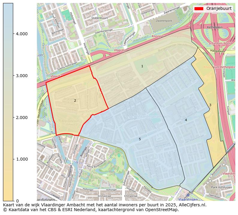 Afbeelding van de Oranjebuurt op de kaart.
