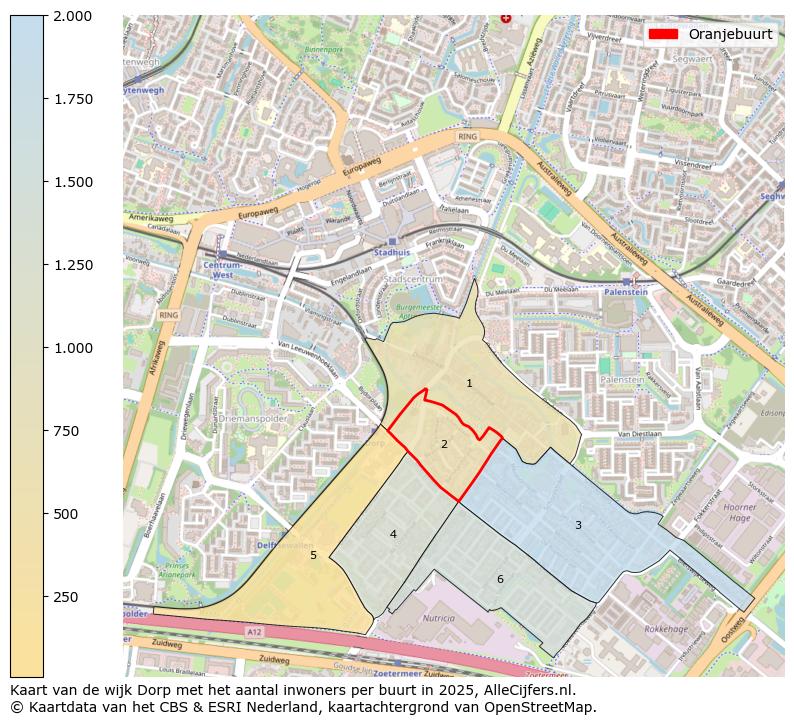 Afbeelding van de Oranjebuurt op de kaart.
