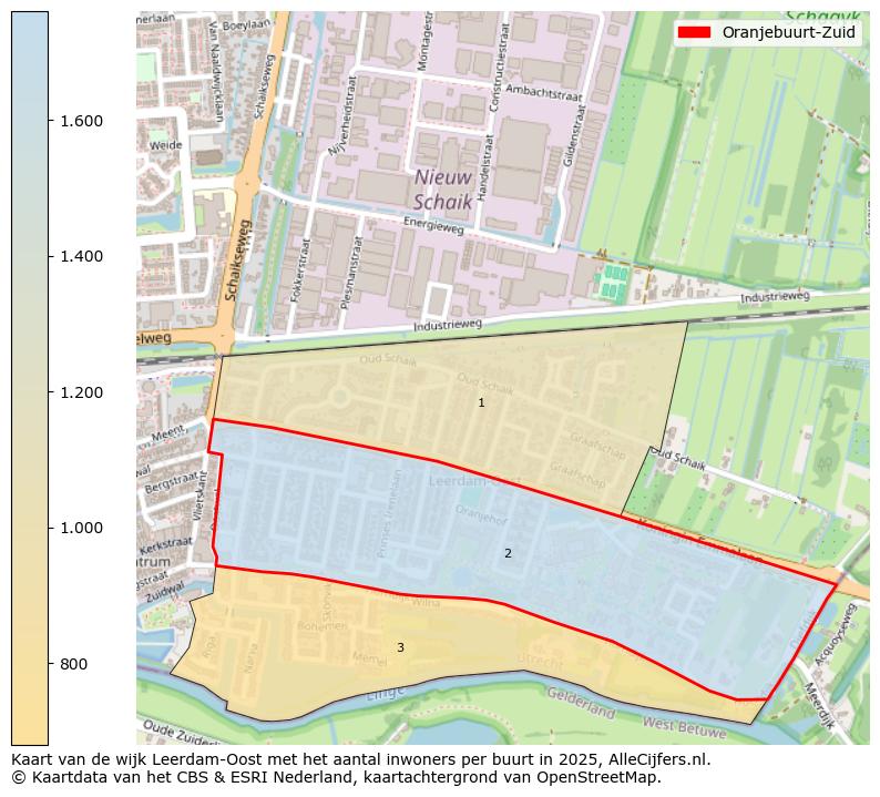 Afbeelding van de Oranjebuurt-Zuid op de kaart.