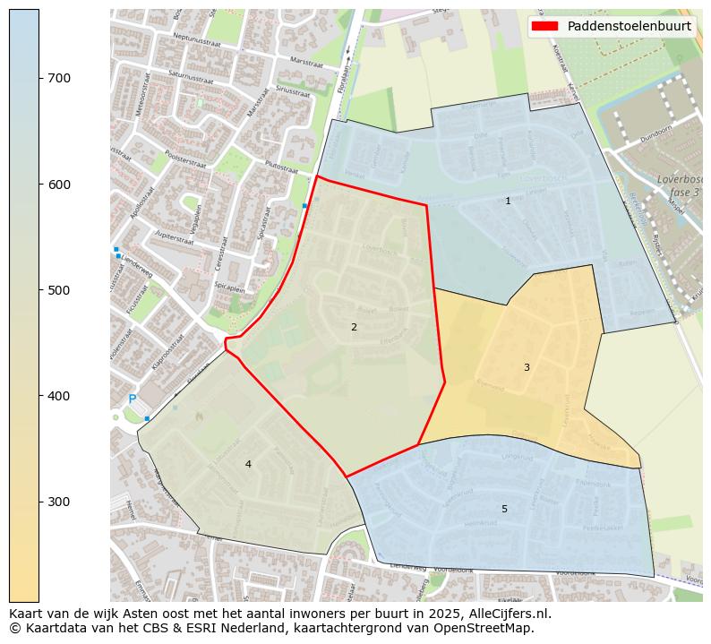 Afbeelding van de Paddenstoelenbuurt op de kaart.