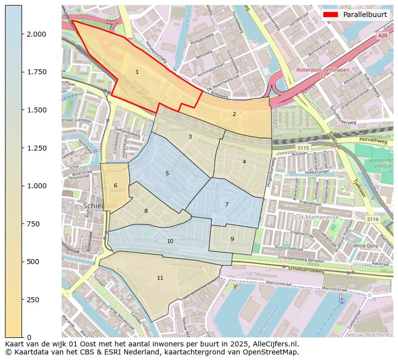 Afbeelding van de Parallelbuurt op de kaart.