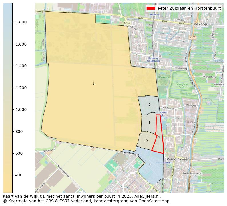 Afbeelding van de Peter Zuidlaan en Horstenbuurt op de kaart.