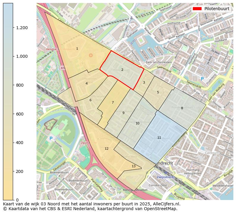 Afbeelding van de Pilotenbuurt op de kaart.