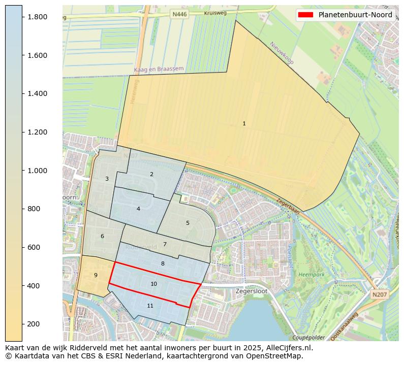 Afbeelding van de Planetenbuurt-Noord op de kaart.